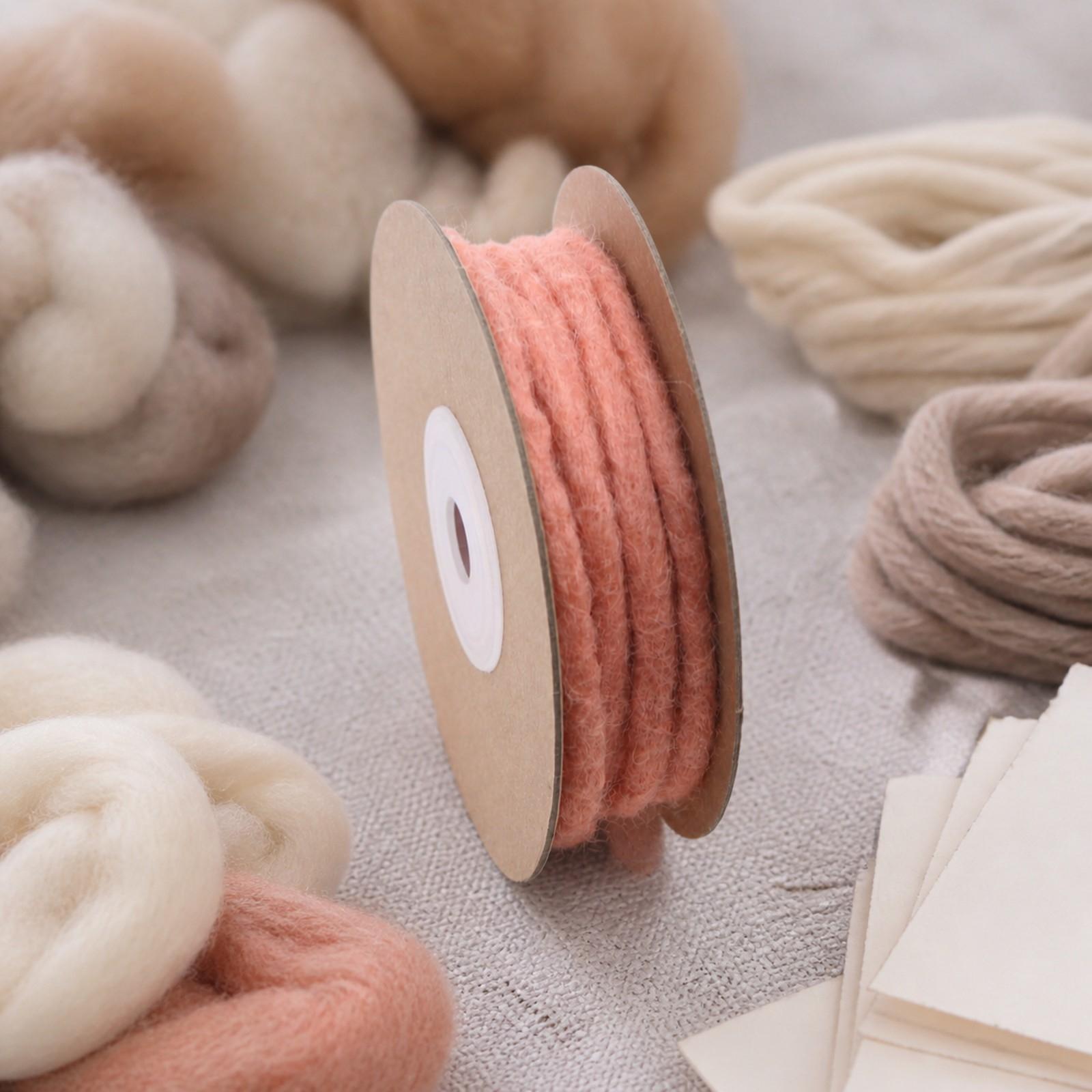 Cord Trim Twisted - ริบบิ้นผ้าสักหลาดขนแกะแท้ ทรงกลม หนา 5 มม. ยาว