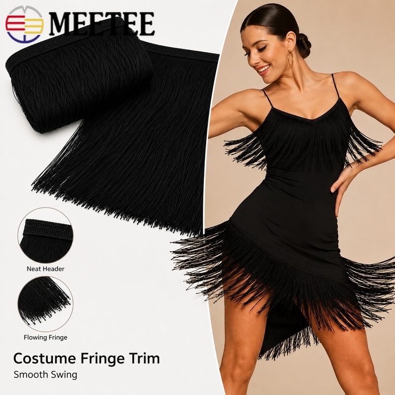 Fringe Ribbon Sewing - ริบบิ้นพู่ห้อยยาว 1/2/3 เมตร 50 ซม. สำหรับตกแต่งกระโปรงเต้นรำลาติน