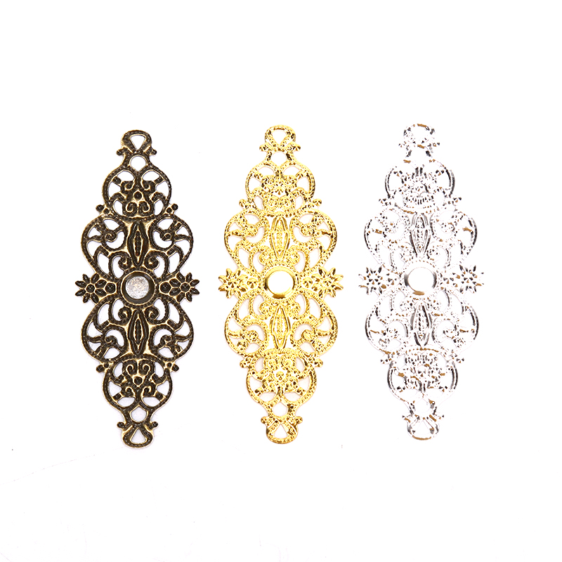 Craft Embellishment - ★ ▲ 20 ชิ้น ตัวเชื่อมลายดอกไม้แบบฟิลิกรี สำหรับงานฝีมือ