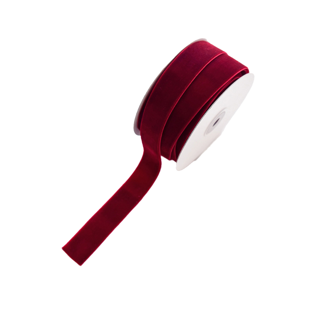 Velvet Ribbon Roll - ริบบิ้นผ้าขนาด 10 เมตร พร้อมกำมะหยี่ด้านเดียวสำหรับตกแต่งคริสต์มาสสไตล์วินเทจและชนบท ใช้สำหรับงานประดิษฐ์และห่อของขวัญ