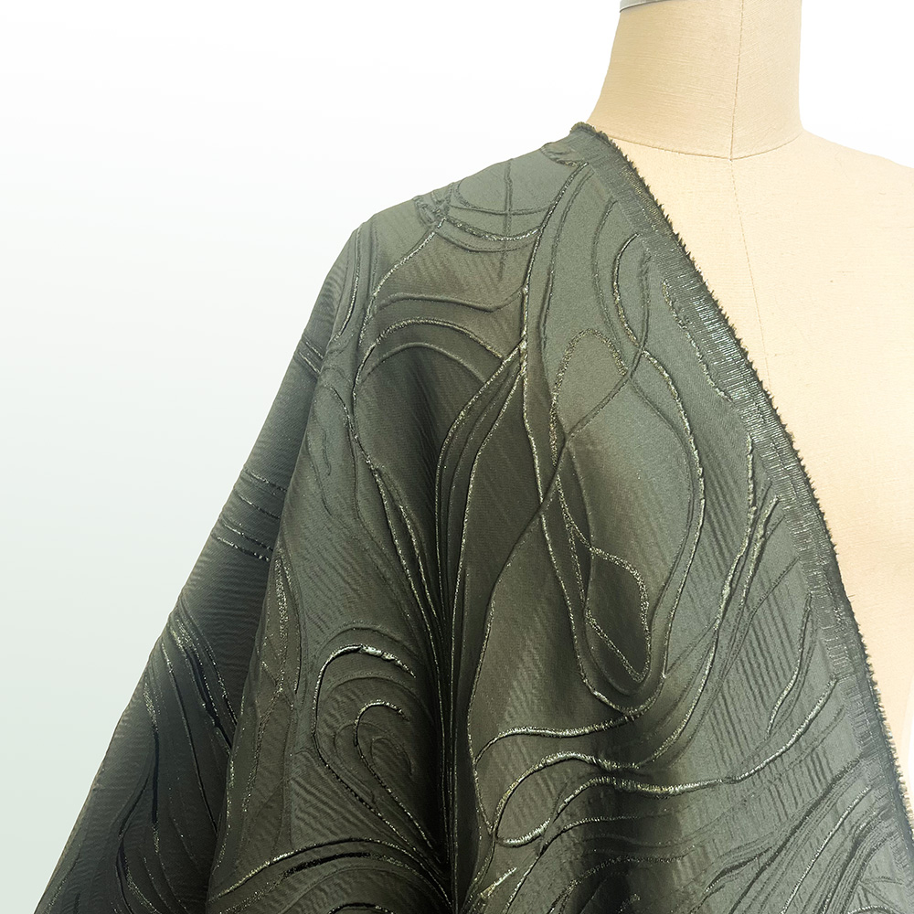 Crystal Mesh Fabric - ผ้าลูกไม้ Jacquard คุณภาพสูง 5 หลาสีเขียวผ้าฝรั่งเศส