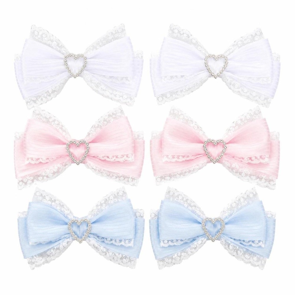 1 คู่ กิ๊บติดผมโบว์ริบบิ้นผ้าซ - Lace Ribbon Trim บทวิจารณ์และราคา