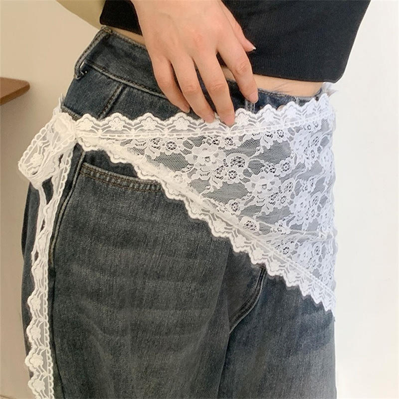 กระโปรงสั้นลูกไม้ทรงสามเหลี่ยม - Lace Ribbon Trim บทวิจารณ์และราคา