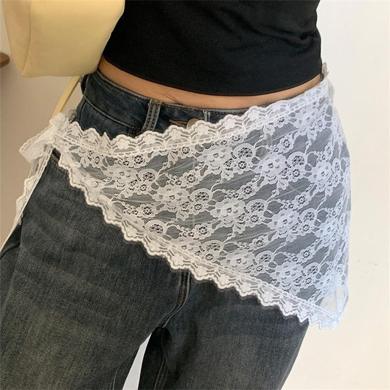 กระโปรงสั้นลูกไม้ทรงสามเหลี่ยม - Lace Ribbon Trim บทวิจารณ์และราคา