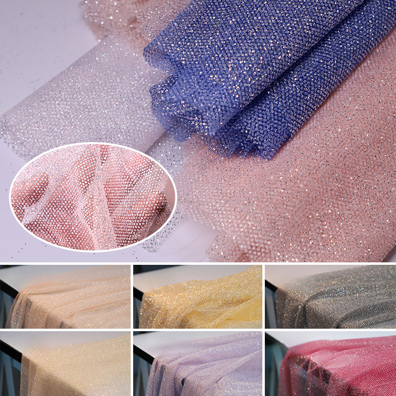 ผ้าตาข่ายกลิตเตอร์เงางาม ขนาด  - Crystal Mesh Fabric บทวิจารณ์และราคา