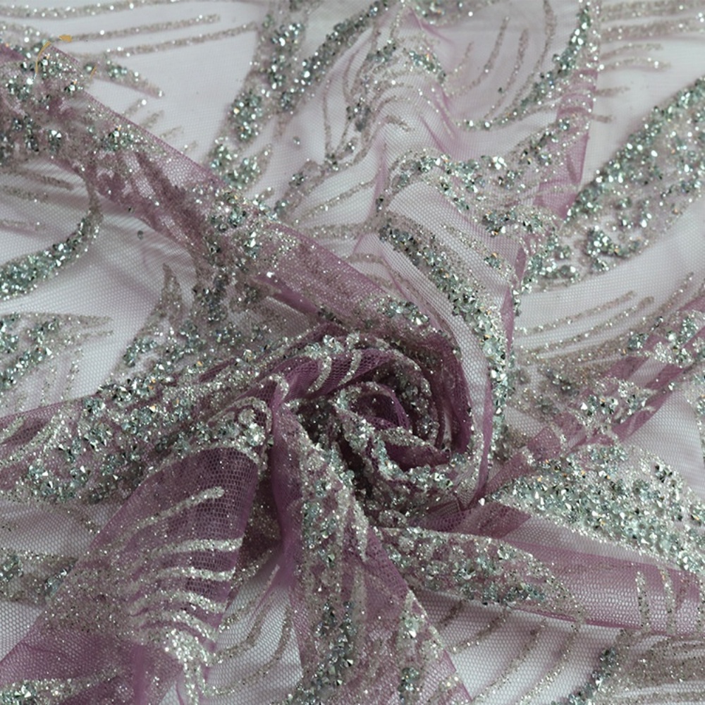ผ้าตาข่ายปักลายดอกไม้สำหรับงาน - Crystal Mesh Fabric บทวิจารณ์และราคา